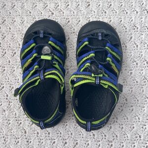 Keen Newport H2 Little Kid Sandals- Blue and Green- 12